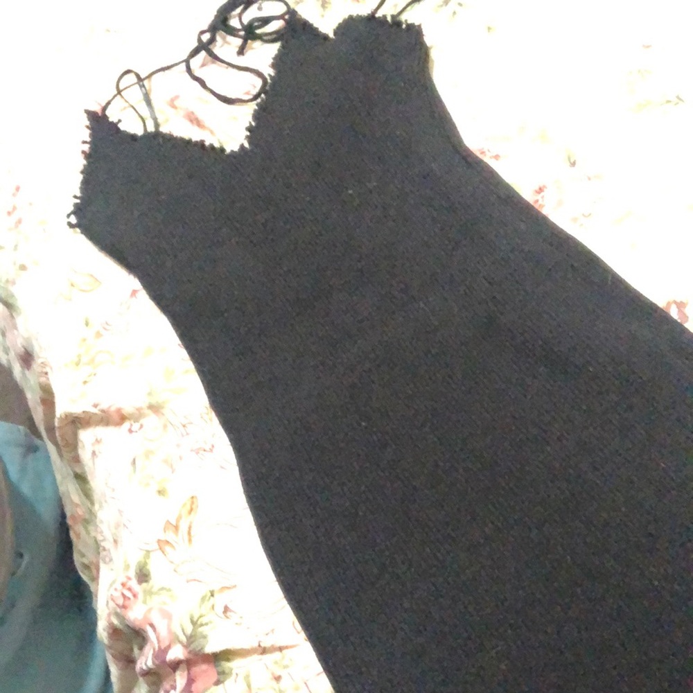 black ribbed dress